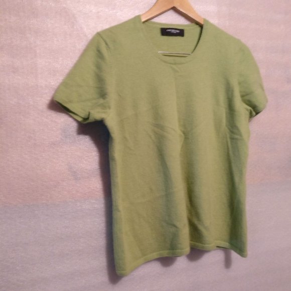 Pistachio Green 100%CASHMERE S/Sleeve Sweater Jumper Knit , M with MEASUREMENTS - Picture 1 of 7